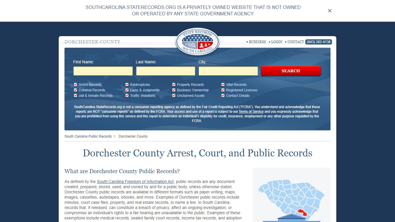 Dorchester County Arrest, Court, and Public Records